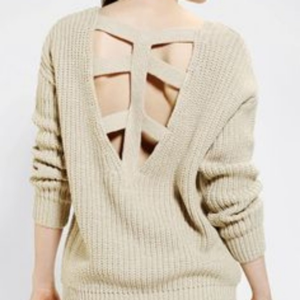 Urban Oufitters Sparkle & Fade Cutout Back Sweater